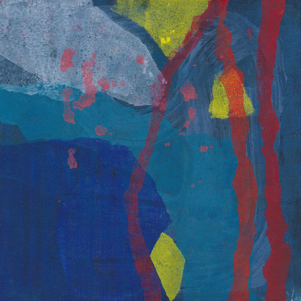Diving for rubies - under the sea -monotype print with underwater feel