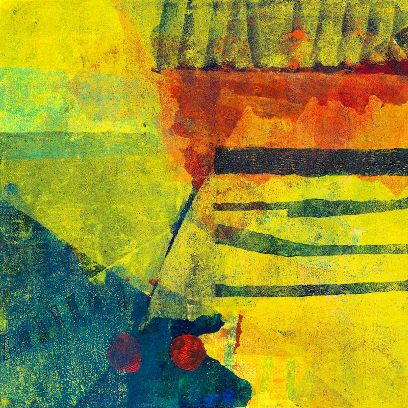 Area 52 - monotype acrylic on paper - 30 cm x 30 cm (12" x 12). Available mounted or unmounted in the shop.