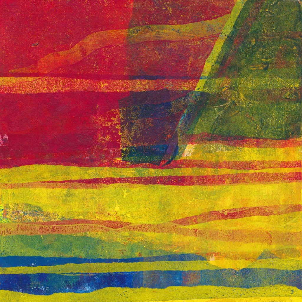 imaginary landscape abstract monotype print