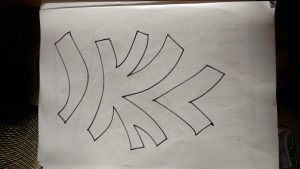 Phone photo of simple line drawing with a sharpie pen